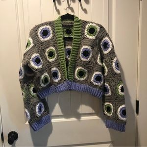 Granny Square Spooky Eyeball Cardigan